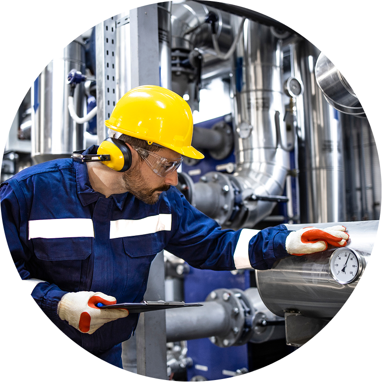 facility worker on a nuclear power plant
