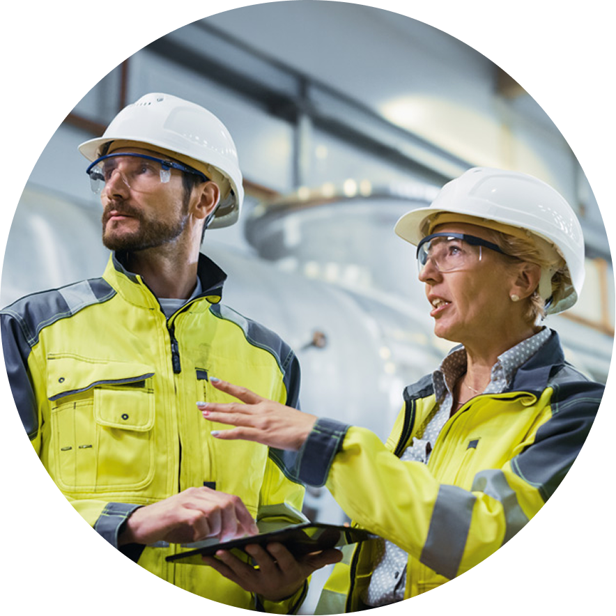 workers in nuclear power plant